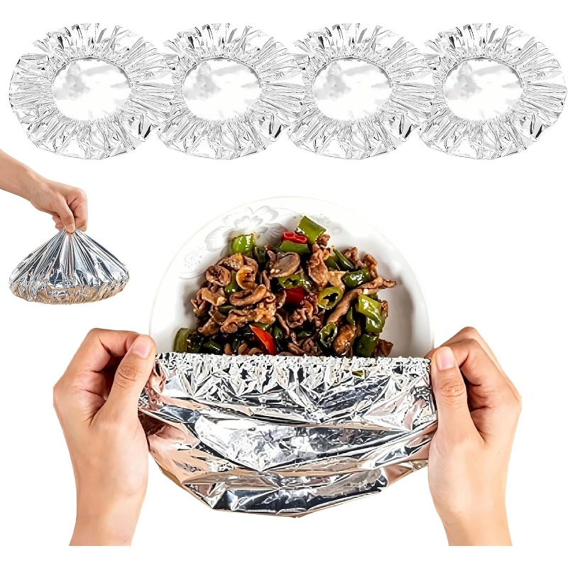 Kitchen Gadgets For Seniors - 10-50Pcs Reusable Aluminum Foil Bowl Cover