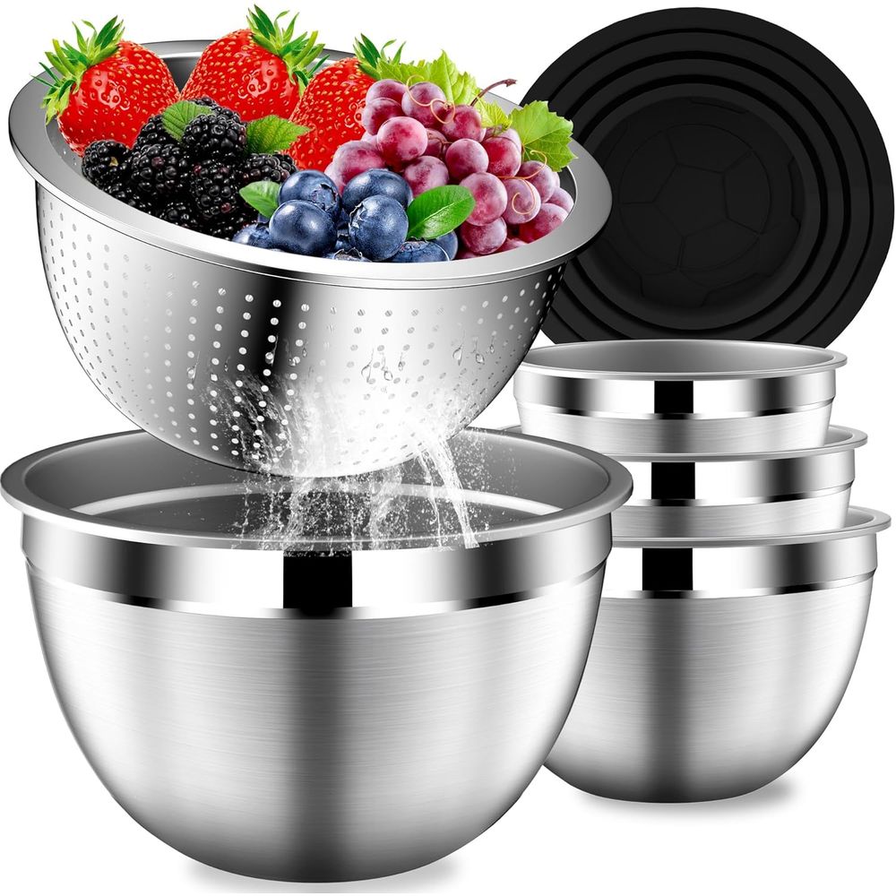 Mixing Bowls with Lids Set, St - đánh giá và giá Stainless Steel Strainer